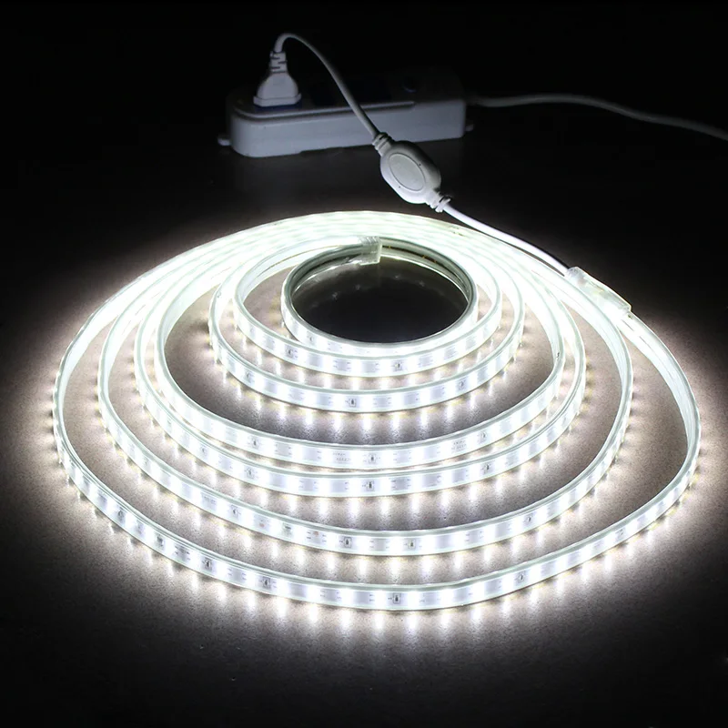 

LAIMAIK Waterproof LED strip IP65 LED tape 120 LEDs/M String lights SMD2835 flexible light Garden lamp Two Row LED strips 220V