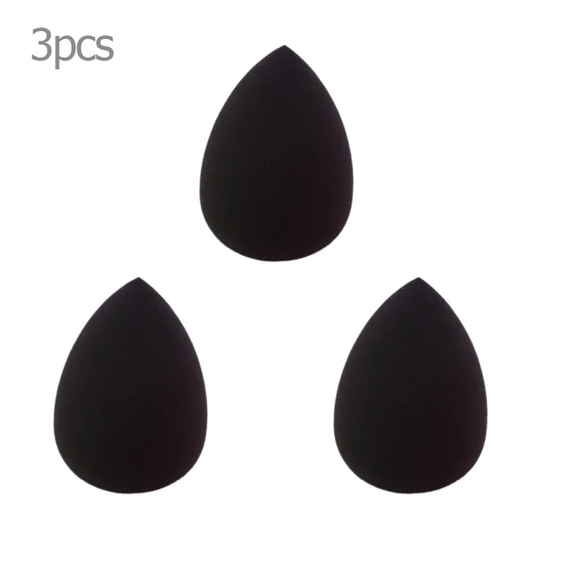 3pcs black 1/3 шт. Pro косметическая пуховка для нанесения основы под макияж мульти Форма губки пудра BB крем румяна косметические пуховки - Цвет: 3pcs black