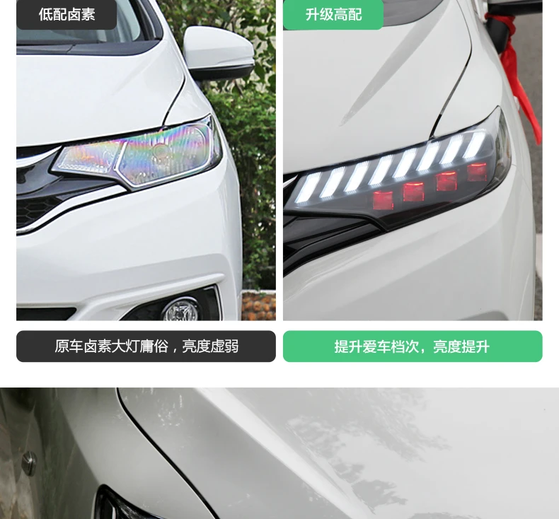 Для Honda FIT JAZZ GK5- светодиодные фары DRL ходовые огни биксеноновые фары Противотуманные фары с ангельскими глазками авто