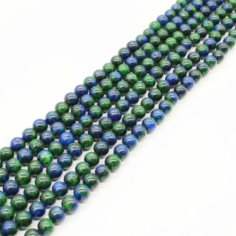 Качество Натуральный камень бисера лазурит малахит с бусинами из круглых