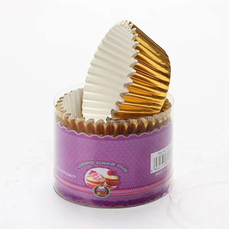 100 шт./компл. алюминиевая фольга Металлические Мини вкладыши для кексов кексы