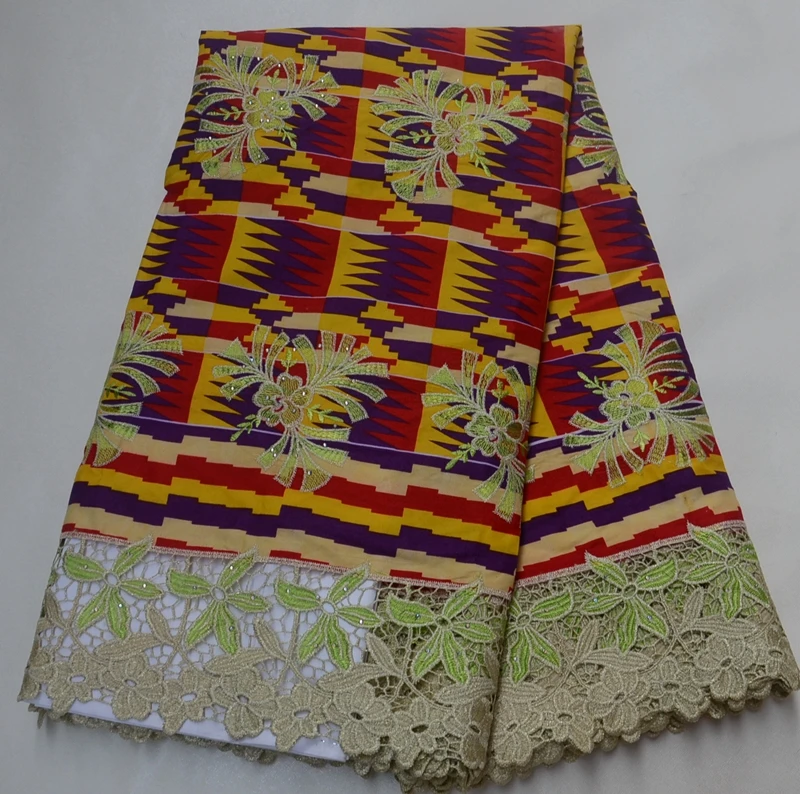 

African high Quality Embroidery Wax Lace Fabric Fashionable France Nigerian Guipure Prints Wax Lace Fabric TS7865