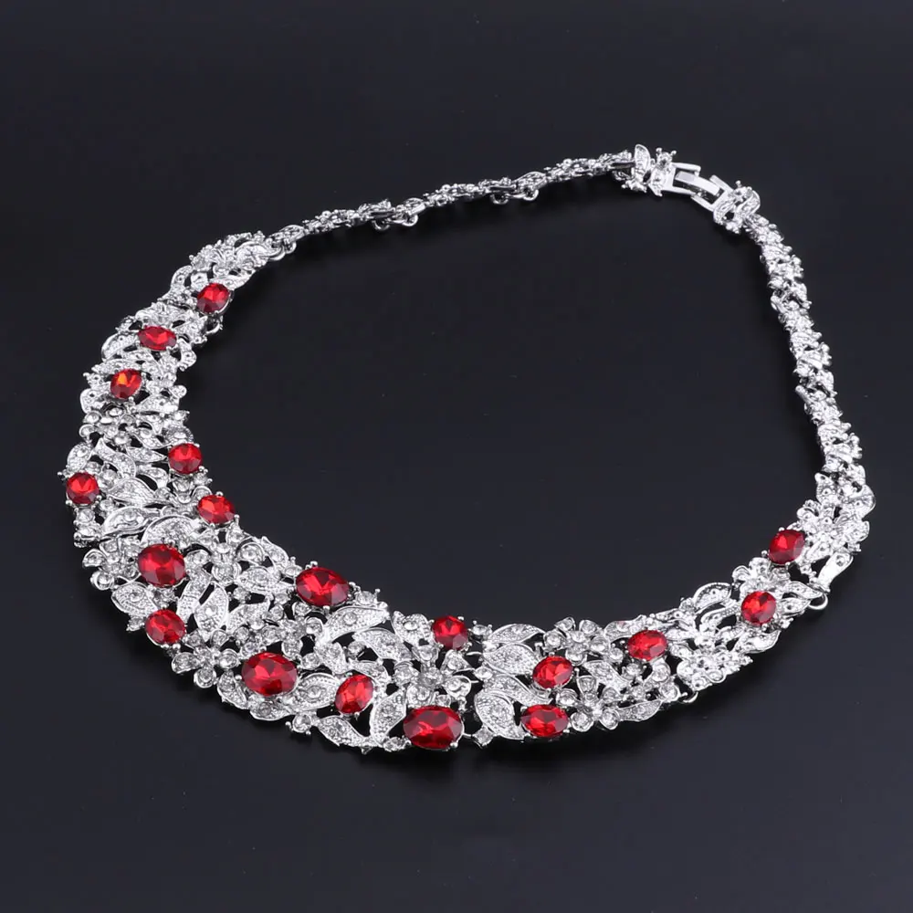 OEOEOS африканские Бусины Ювелирные наборы для женщин Кристалл ожерелье серьги