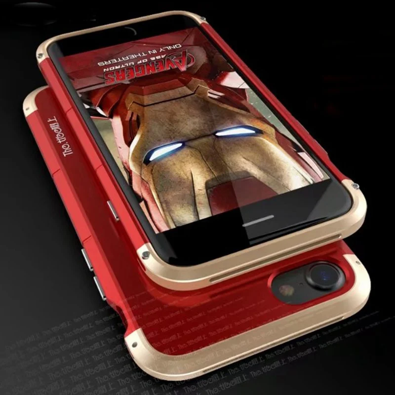 Red glod MaiMoke бампер для Apple iphone 7 Plus металлический роскошный 2 в комбо Чехол для iphone 7 Броня сплав задняя крышка для iphone 7 телефона - Цвет: Red glod