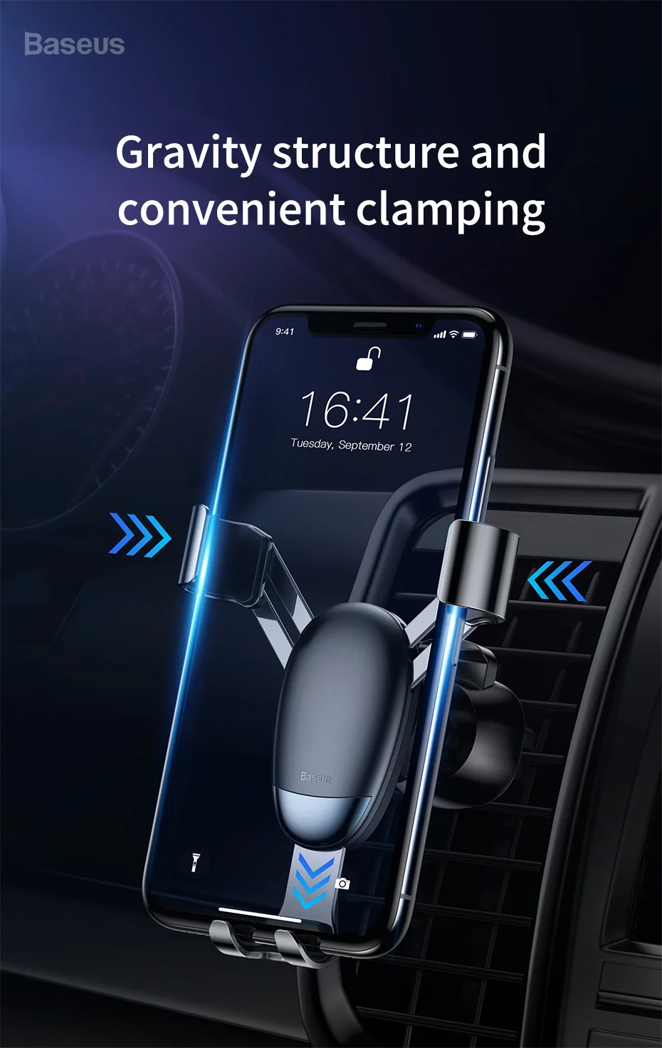 Универсальный автомобильный держатель Baseus для iPhone 11 Pro Max samsung Mini, держатель для мобильного телефона