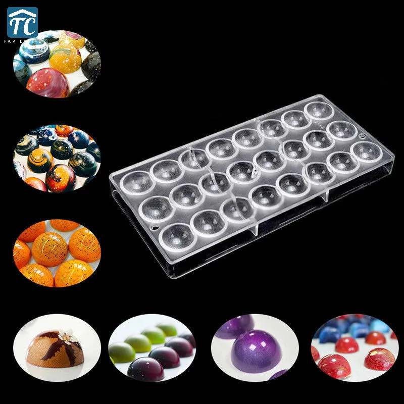 24 ячейки самодельные сферические формы трехмерные шоколадные 3d кубики форма для