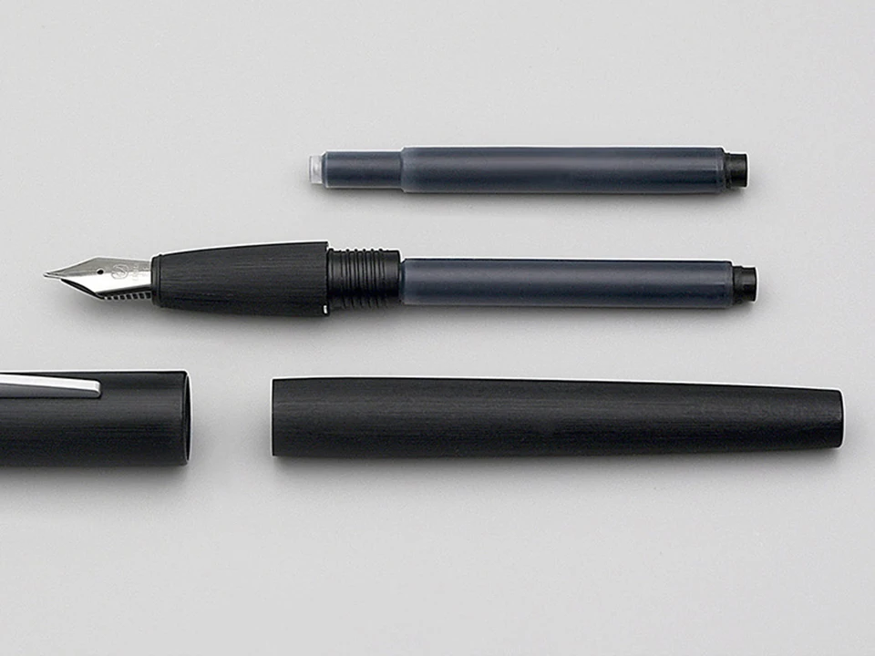 Черная матовая металлическая перьевая ручка KACO EDGE Schmidt EF/F/M Nib с конвертером чернильной ручкой и подарочной коробкой для офисного бизнеса