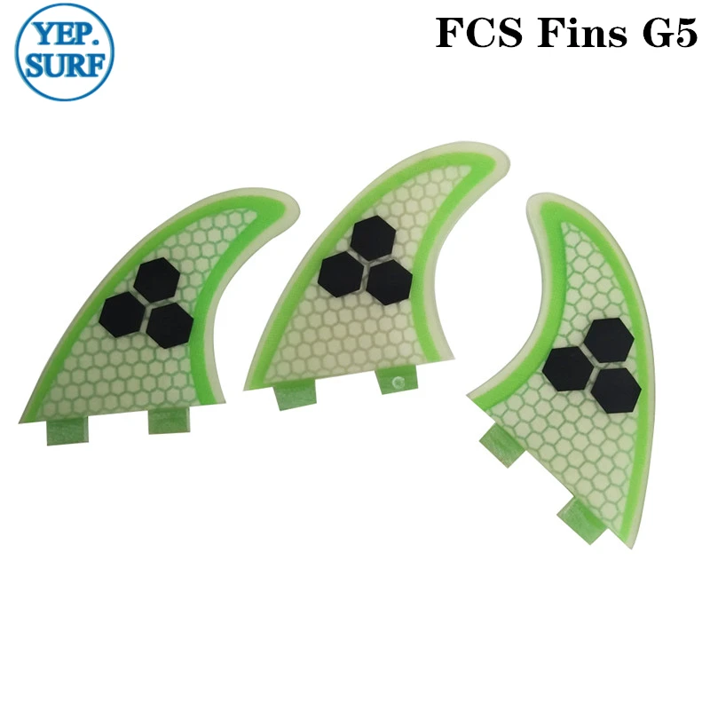 FCS fin G5 светло зеленый плавник для серфинга ячеистый высококачественный
