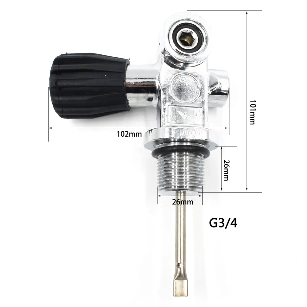 Пейнтбол PCP Дайвинг G3/4 нить K клапан Chrome 20mpa 3000psi Танк Din Клапан кокетка Стиль