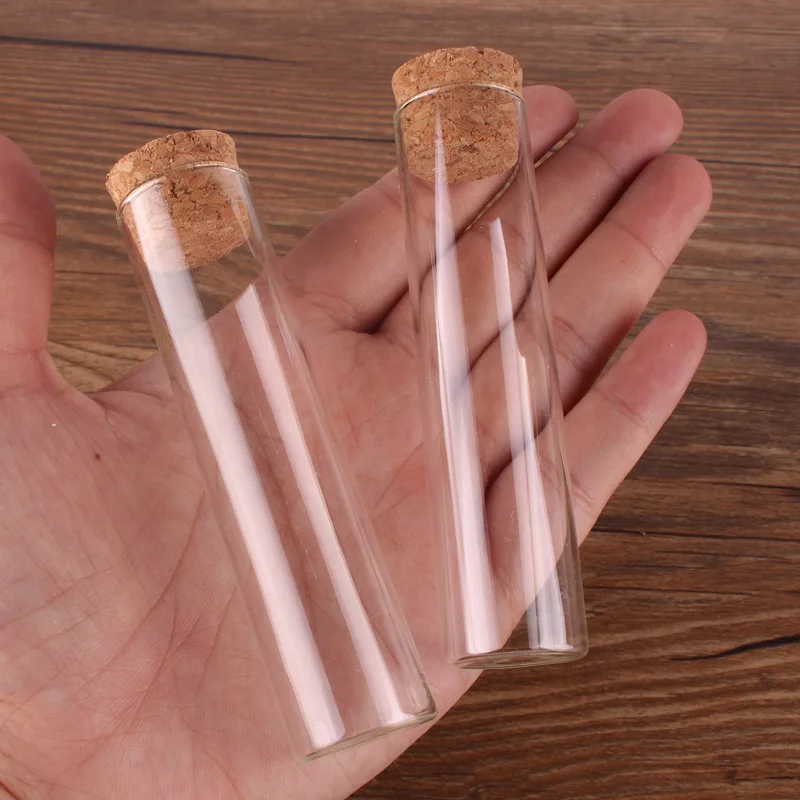 100pcs 22ml size 22*90mm Small Test Tube with Cork Stopper Bottles Spice Container Jars Vials DIY Craft