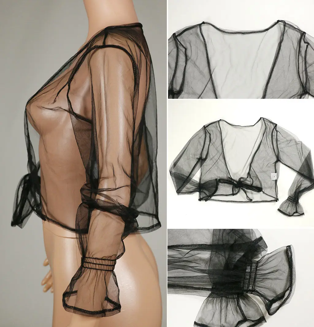 Новинка 2017 женский прозрачный сетчатый короткий топ с длинными