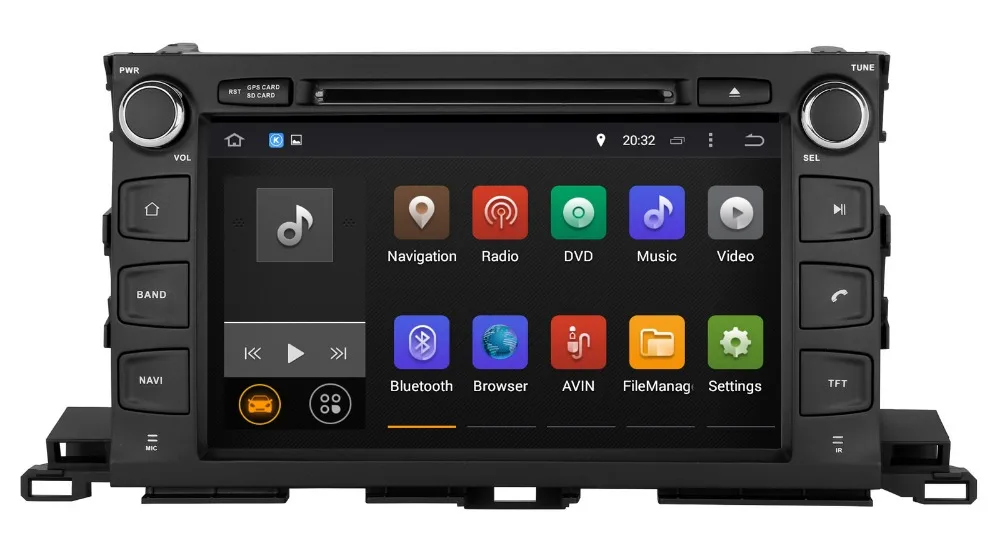 Android 7 1 Автомобильный DVD плеер для Toyota Highlander 2014 2015 с GPS навигацией Радио BT USB SD RCA AUX