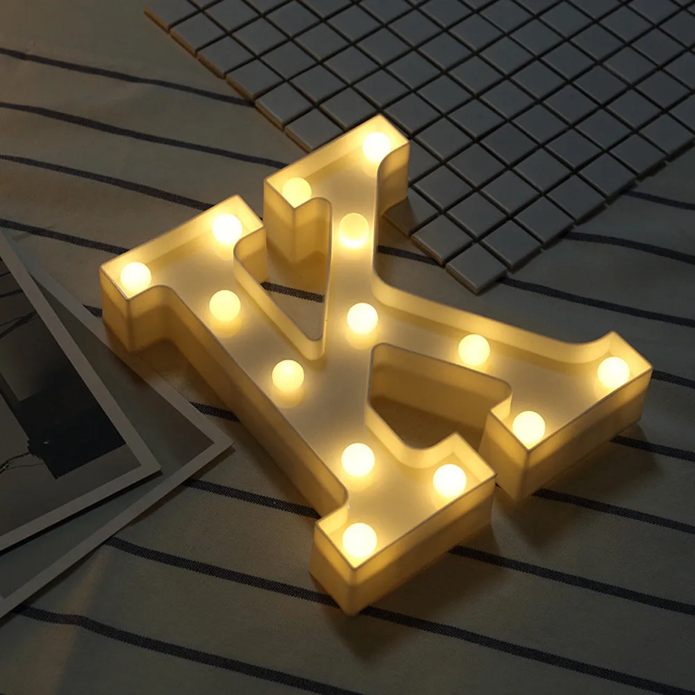 

Alphabet Letter Lights Soft Warm Glow LED Light Up Warm White Plastic Illuminate Letters Wall Hung Standing Hanging A-M& hot