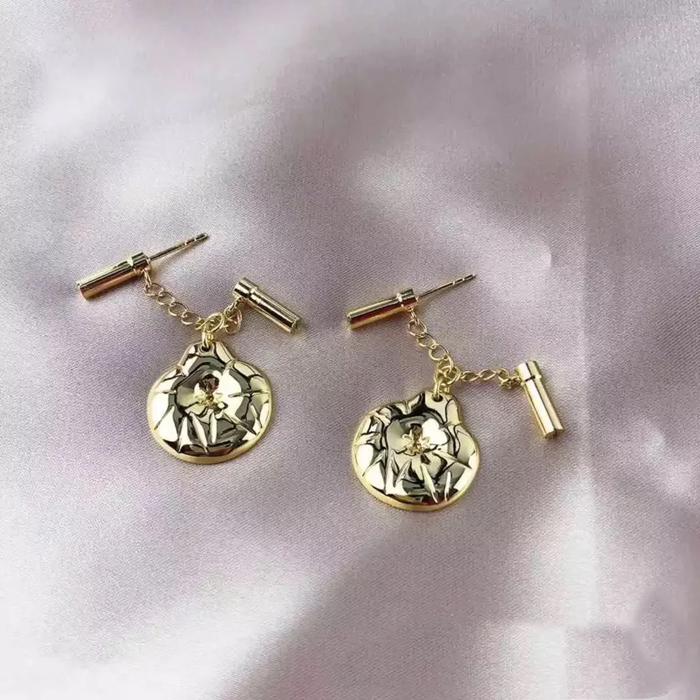 Женские серьги-подвески с ракушками брендовые дизайнерские серьги золотистого