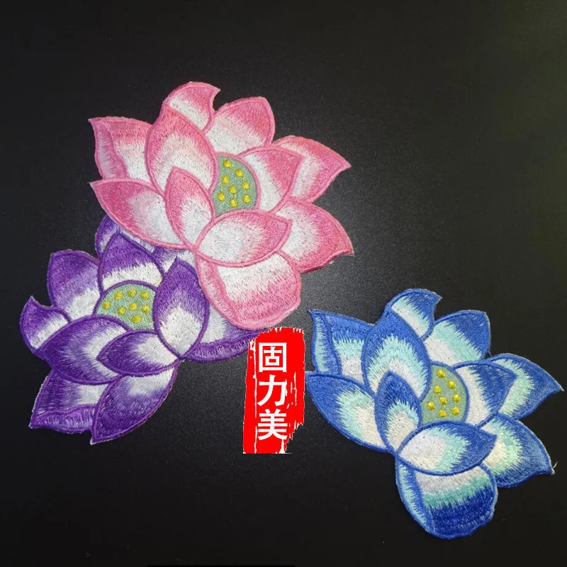 2 шт. цвета: розовый красный синий фиолетовый цветок лотоса с аппликацией в виде