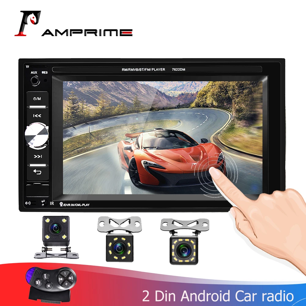 AMPrime 2 din 6," Автомагнитола Bluetooth Сенсорный экран AUX-IN USB TF MP5 MP4 Android телефон с задней камерой Авто Стерео Зеркало Ссылка