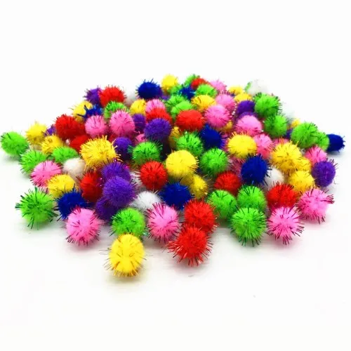15mm Glitter mix Блестящий шарик-помпон 10-30 мм помпоны для раннего обучения, креативная Рождественская домашняя кукла ручной работы, украшение для скрапбукинга 20 г - Цвет: 15mm Glitter mix