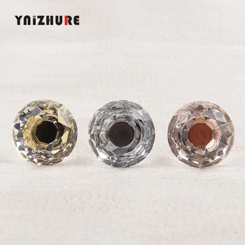 Новый бренд 30 мм ручки из хрустального стекла в форме алмаза ручка для кухонного