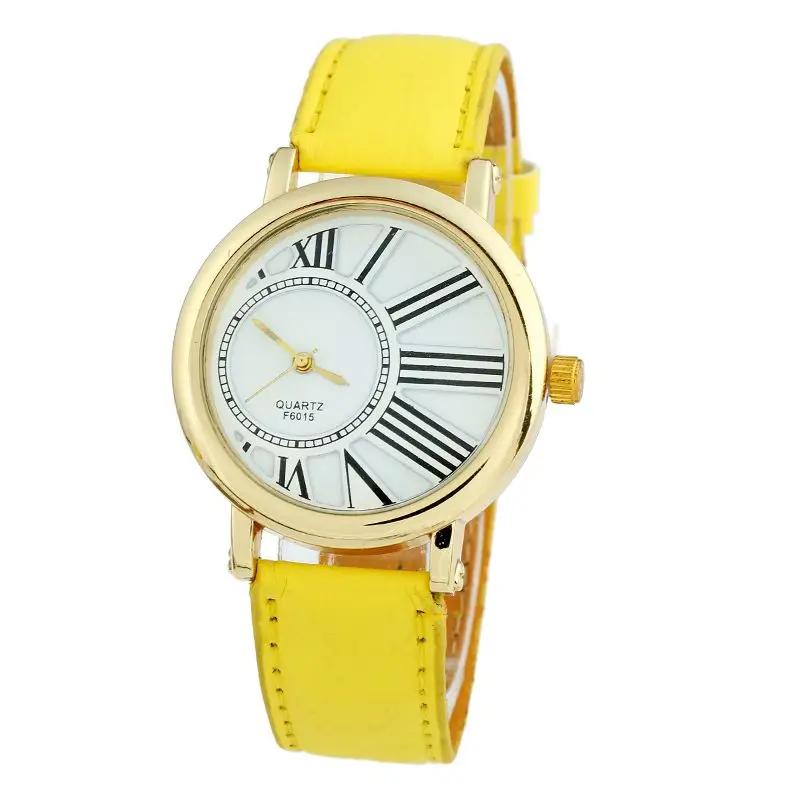 Gnova Платиновые женские большие римские часы с цифрами аналоговые кварцевые