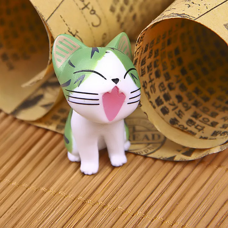 Кавайная кукла кошка игрушки мини из ПВХ фигурка для детей мох бонсай маленькие