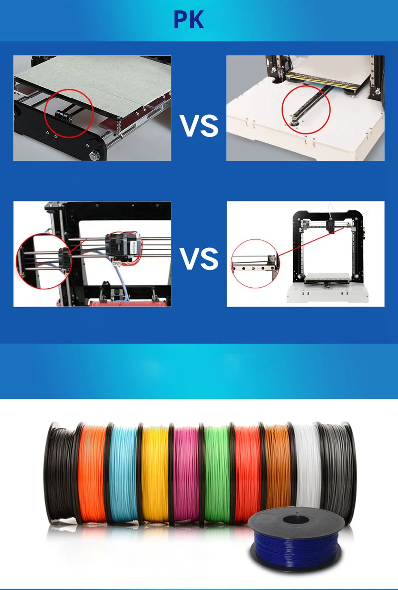 3d печать er с PLA нитью настольный Большой размер DIY Набор для 3d печати акриловая металлическая рамка Горячая кровать для дома игрушка образование creater