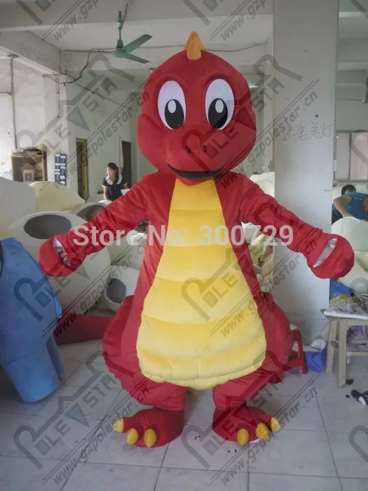 Желтый живот красный маскарадный костюм дракона мультфильм костюмы динозавров |