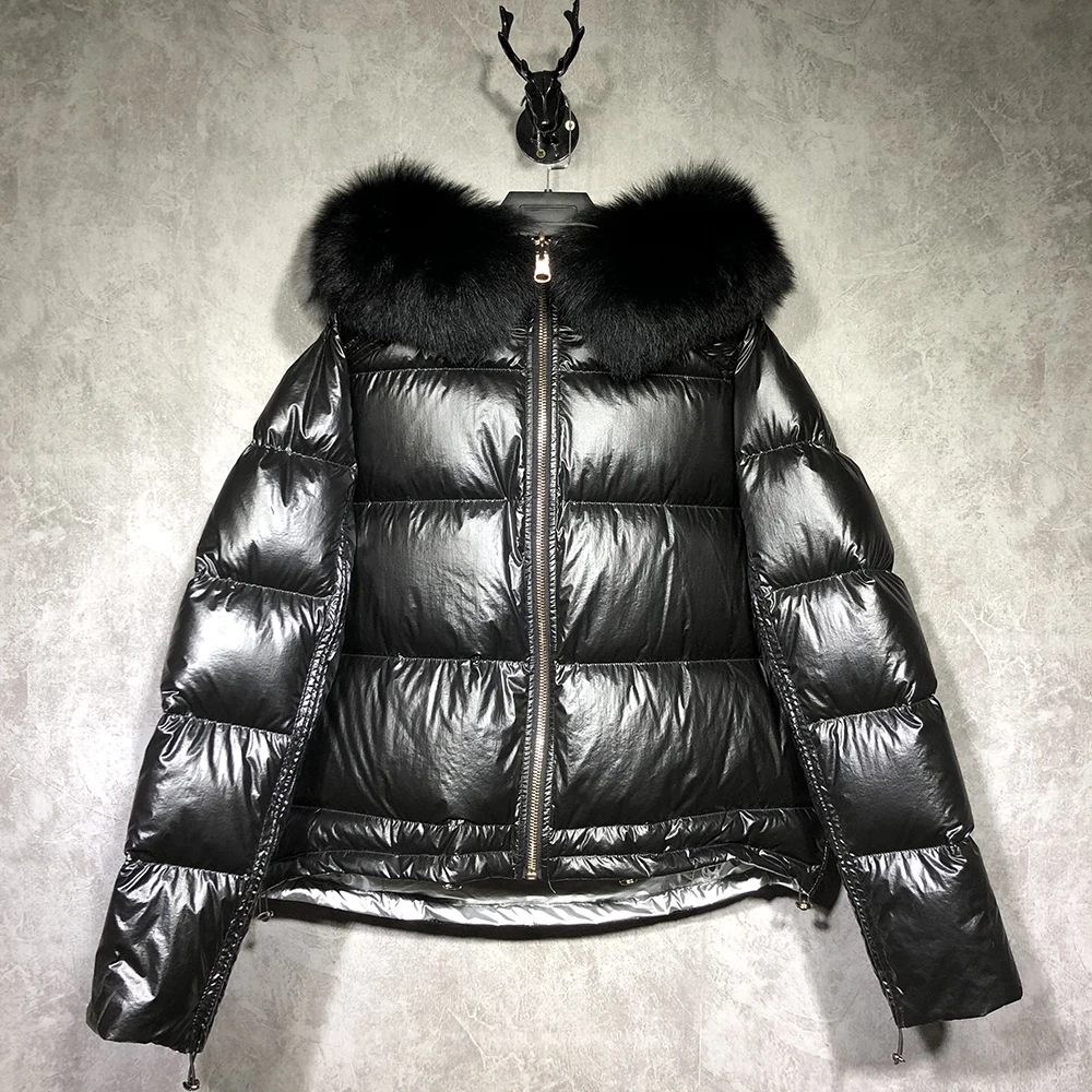 YOLOAgain женская теплая парка пальто с мехом Дамы high street Настоящее большой меховой