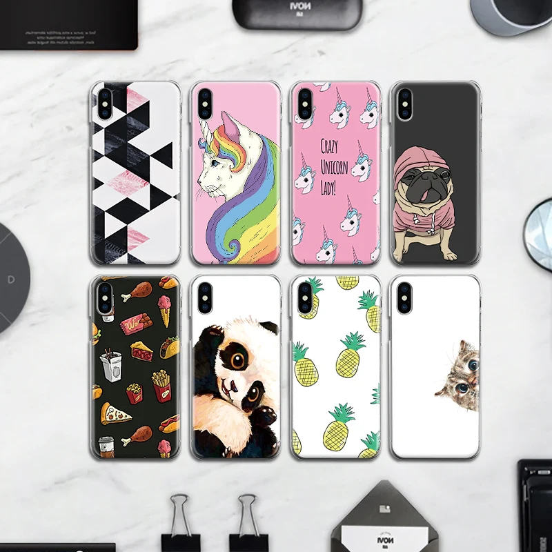 Пластиковый чехол для iPhone XS Max 6S 7 8 Plus жесткий с рисунком милой панды собаки кота