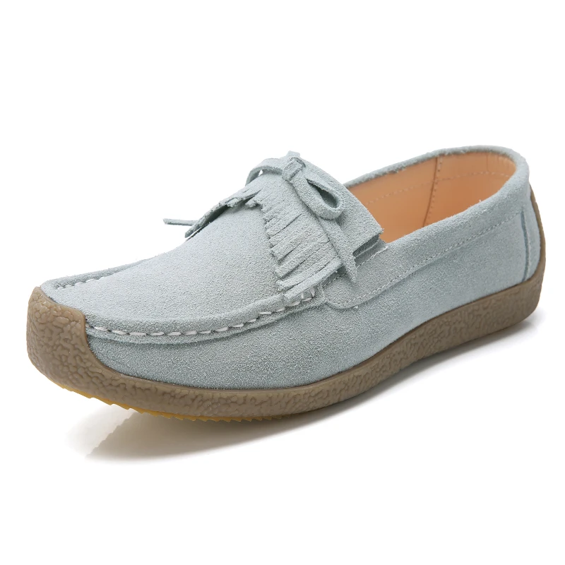 Slip on Grey WeiDeng/повседневные женские лоферы из натуральной кожи ярких цветов на плоской подошве с мехом; мягкие теплые тапки для дома помещений; нескользящая обувь на шнуровке - Цвет: Slip on Grey