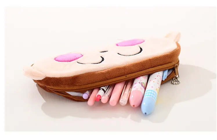 1 шт. новый милый плюшевый пенал Kawaii С мультипликационным принтом школьный