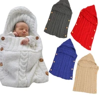 crochet newborn receiving blankets photography props wool hooded envelope girl sleeping bag baby boy bedding wrap robe swaddling
