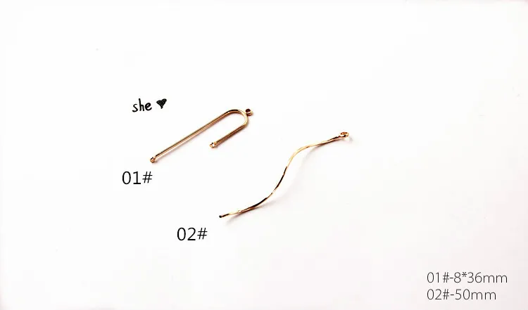 Простой сплав волна объем Kc позолоченный кулон Подвески Серьги Diy ручной работы