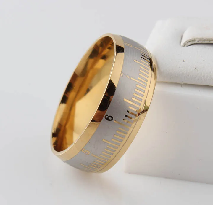 Классические кольца из титановой стали 316L для мужчин и женщин 8 мм|titanium steel ring|gold