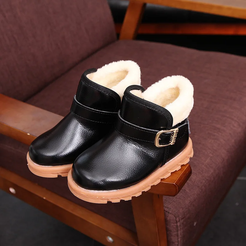 Детские бархатные зимние сапоги теплые плюшевые мальчики обувь для девочек