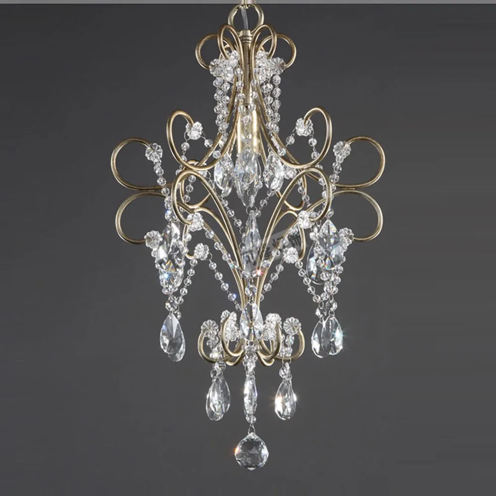 American Loft Crystal Corridor Pendant Light France Copper Color Living Room Bedroom Dining Study Bar Lamps | Лампы и освещение