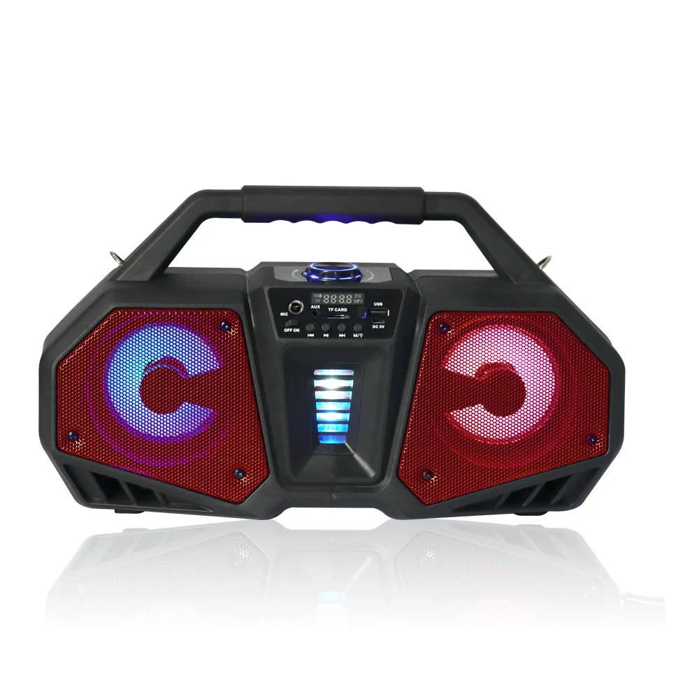 Hifi портативный Bluetooth динамик беспроводной сабвуфер с микрофоном/TF/USB/FM радио