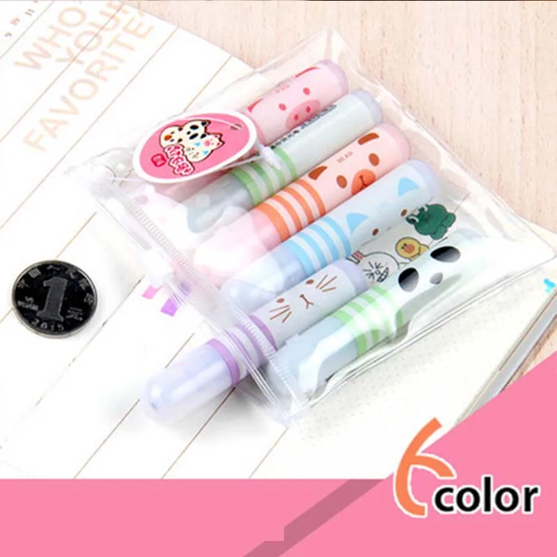6 шт./лот с рисунком панды кошка животные маркер мини цвета рисунок маркеры