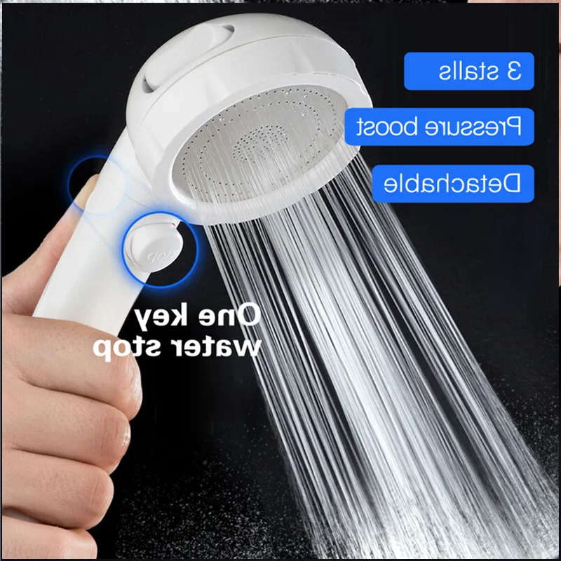 3 ступенчатая ручная водосберегающая насадка для душа волшебная под высоким