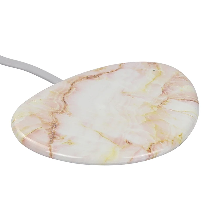 Light yellow marble Lewoer Qi Беспроводное зарядное устройство для iPhone Xs Max X 8 10 Вт быстрая Беспроводная зарядная панель для samsung S10 S9 Xiaomi mi 9 mi X 3 - Цвет: Light yellow marble