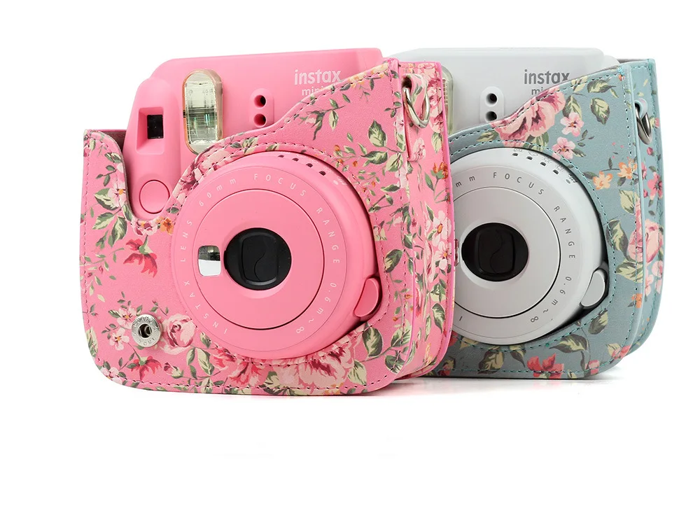 Fujifilm Instax Mini 9 8 сумка для камеры цветы из искусственной кожи Аксессуары для камеры моментальной печати защитная сумка на плечо Чехол