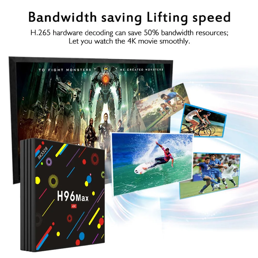 Новые продукты Android ТВ Box Smart H96 Max ТВ коробка 4 ГБ Оперативная память 32 ГБ Встроенная память 4 К ТВ коробка