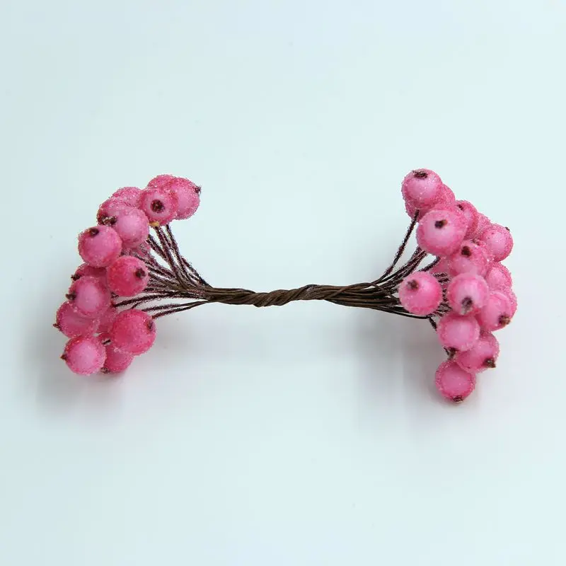 dark pink 1 см 20 шт./лот мини Скрапбукинг тычинки srtificial Ягодный букет цветов для вечерние свадебное украшение коробки для конфет Ремесла поставок - Цвет: dark pink