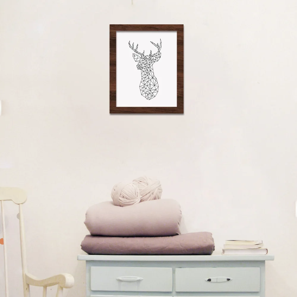 Абстрактные Геометрические линии животных настенная живопись на холсте