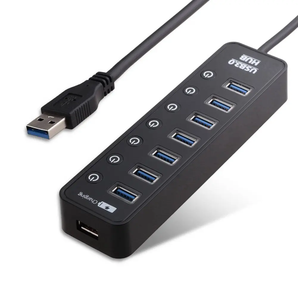 USB 3 концентратор 0 7 портов с зарядкой питания и переключателем разветвитель