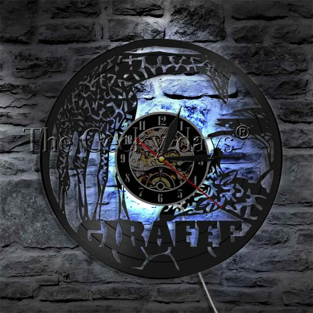 Жираф настенные художественные часы с животными сафари декор для стен в