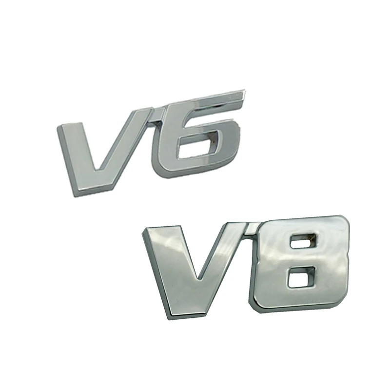 Автомобильное моделирование 3D V6 V8 T Логотип двигателя багажник сзади значка