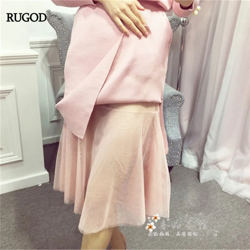 Женский комплект из 2 предметов RUGOD зимнее теплое вязаное платье свитер