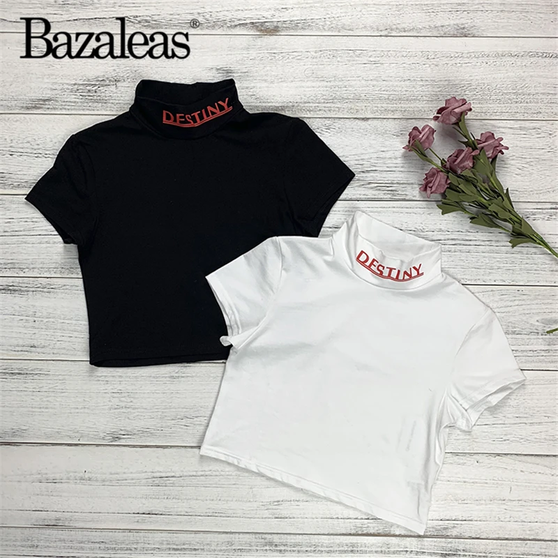 Bazalea/модные летние укороченные футболки harajuku короткий узкий Топ уличная
