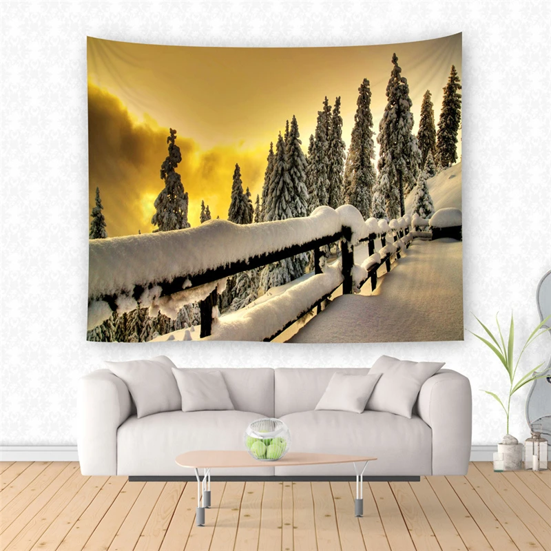 Forest View Deer Printed Wall Hanging Tapestry for Living Room Home Decor Bikini Beach Cover Bed Sheet Yoga Picnic Mat | Дом и сад