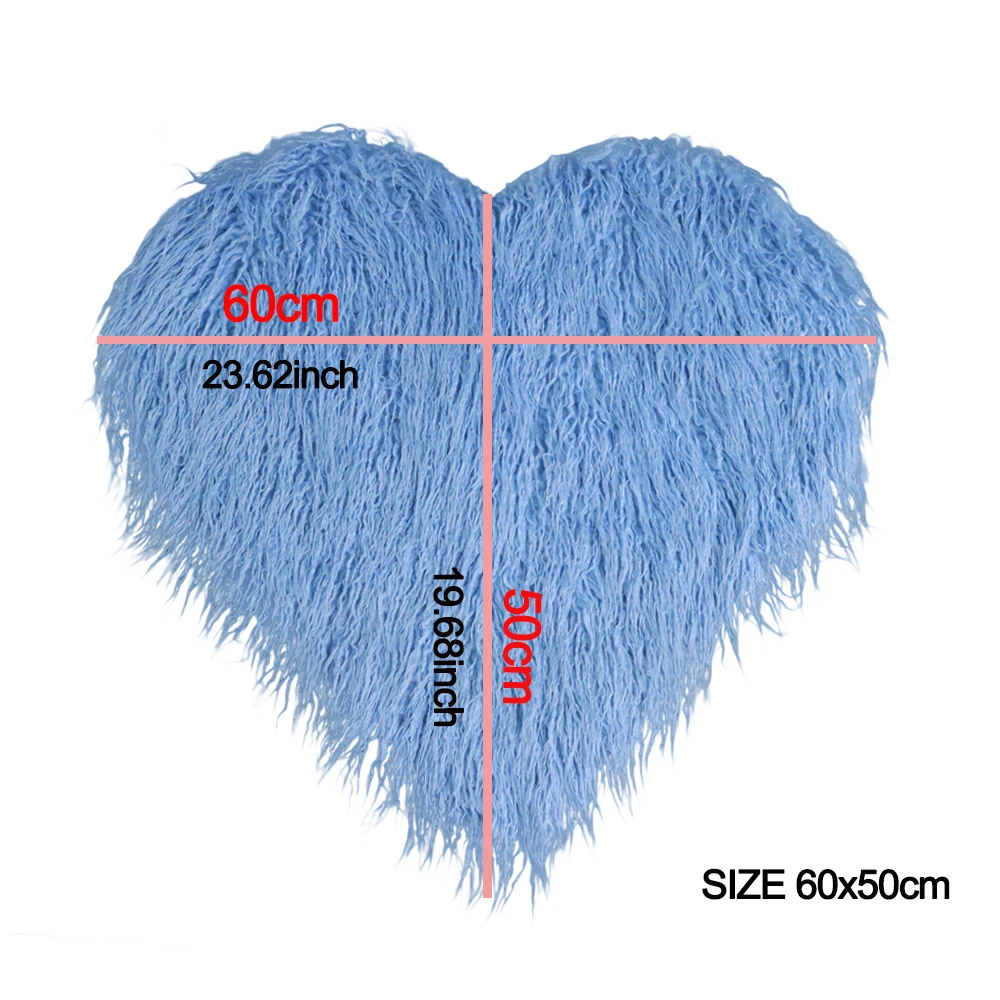 Don&Judy Heart Layers Newborn Baby Soft Faux Fur Long Pile Photograph Blanket Infant Background Photo Prop Basket Stuffer Filler images - 6